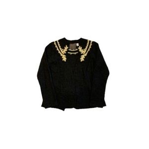 Anthropologie Guinevere Black Felted Wool Cardigan - Women’s Size Medium